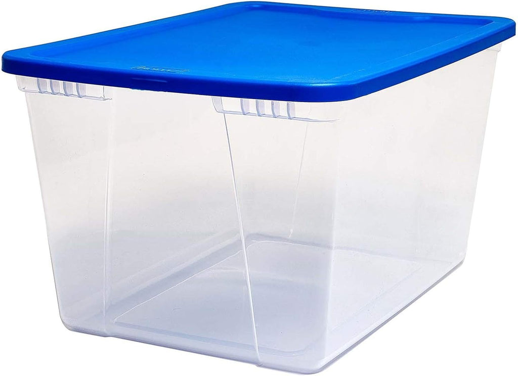 Clear Storage Bin with Lid, 56 Quart, White, 2 Count O428
