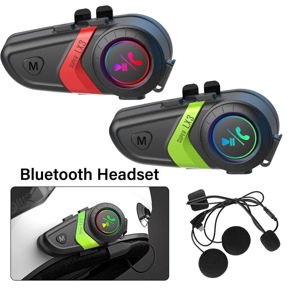 Red Wireless Bluetooth Motorcycle Helmet Headset Speaker J5188