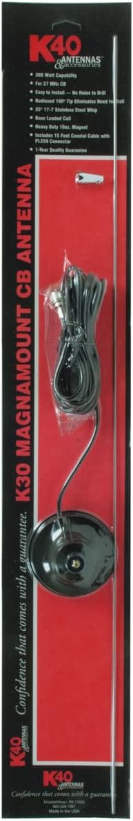 35" Stainless Steel CB Antenna, Black, Pack of 2 A483