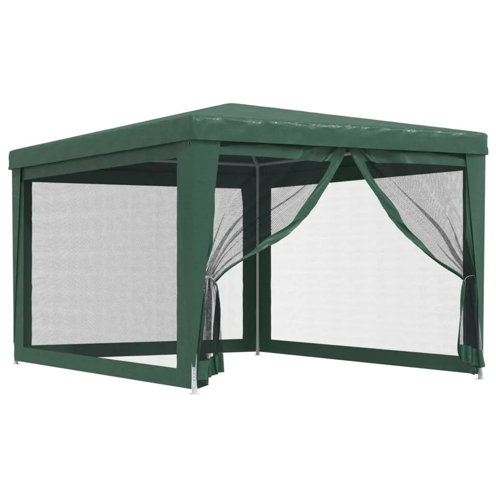 Green 9.8'x13.1' HDPE Party Tent with 4 Mesh Sidewalls P337