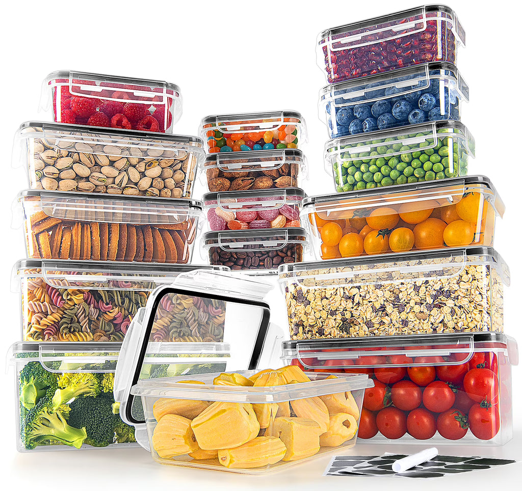 32 Pcs Airtight Food Storage Containers Set with Snap Locking Lids Z4243