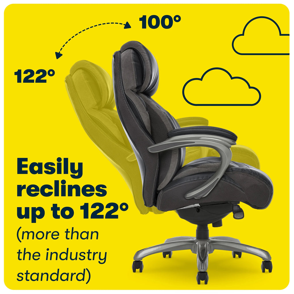 Bonded Leather Big & Tall Office Chair, Black C34911