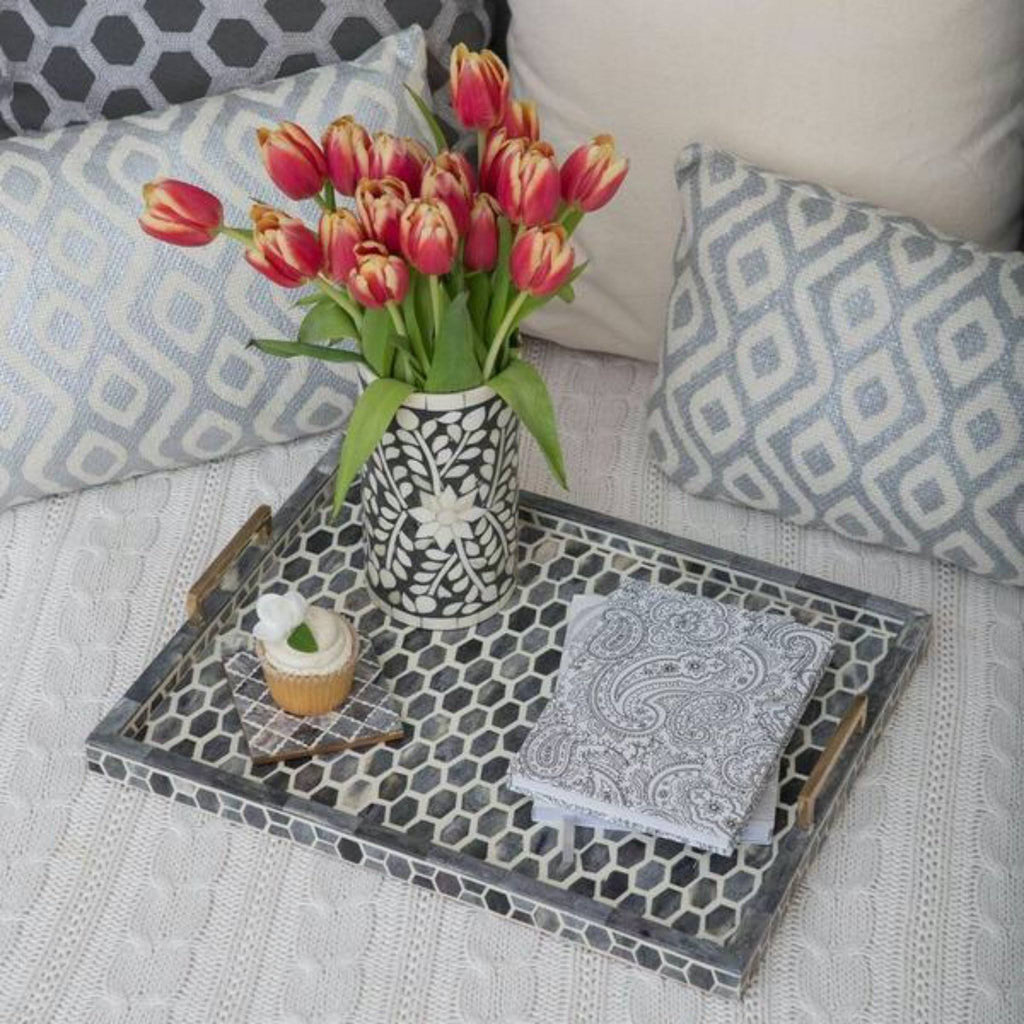 Ivory/Grey Tray O92439