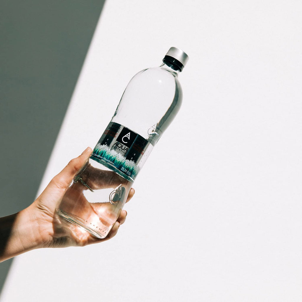 750 ml / 25.36 oz. (12 Pack) Natural Sparkling Mineral Spring Water in Glass Bottles B7168