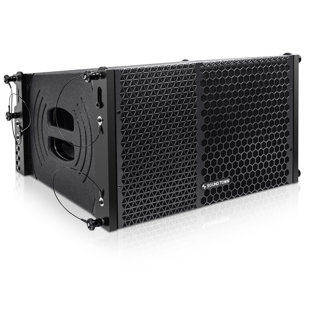 10 Powered Two-Way Line Array Loudspeaker System with Titanium Compression Driver, Black R1997