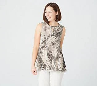 Sleeveless Keyhole Textured Top, Size Medium R882007