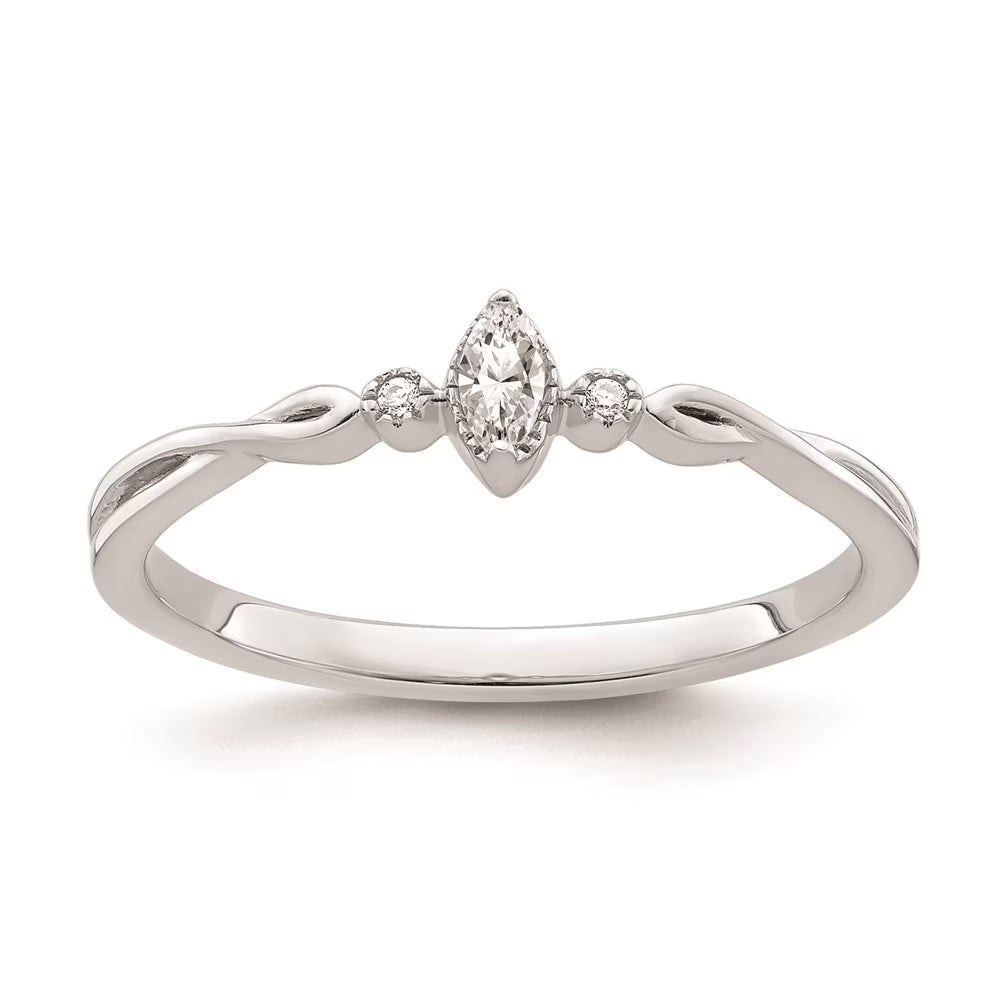 14k White Gold Marquise Diamond Promise Ring Z736419