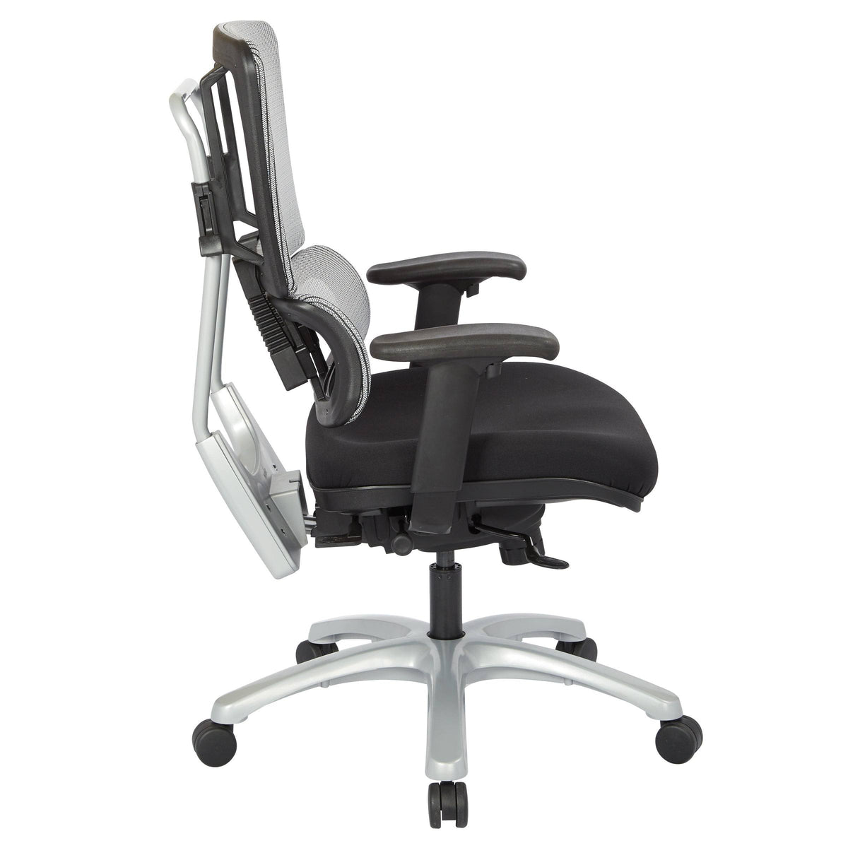 Grey Mesh Back Chair with Silver Base P624