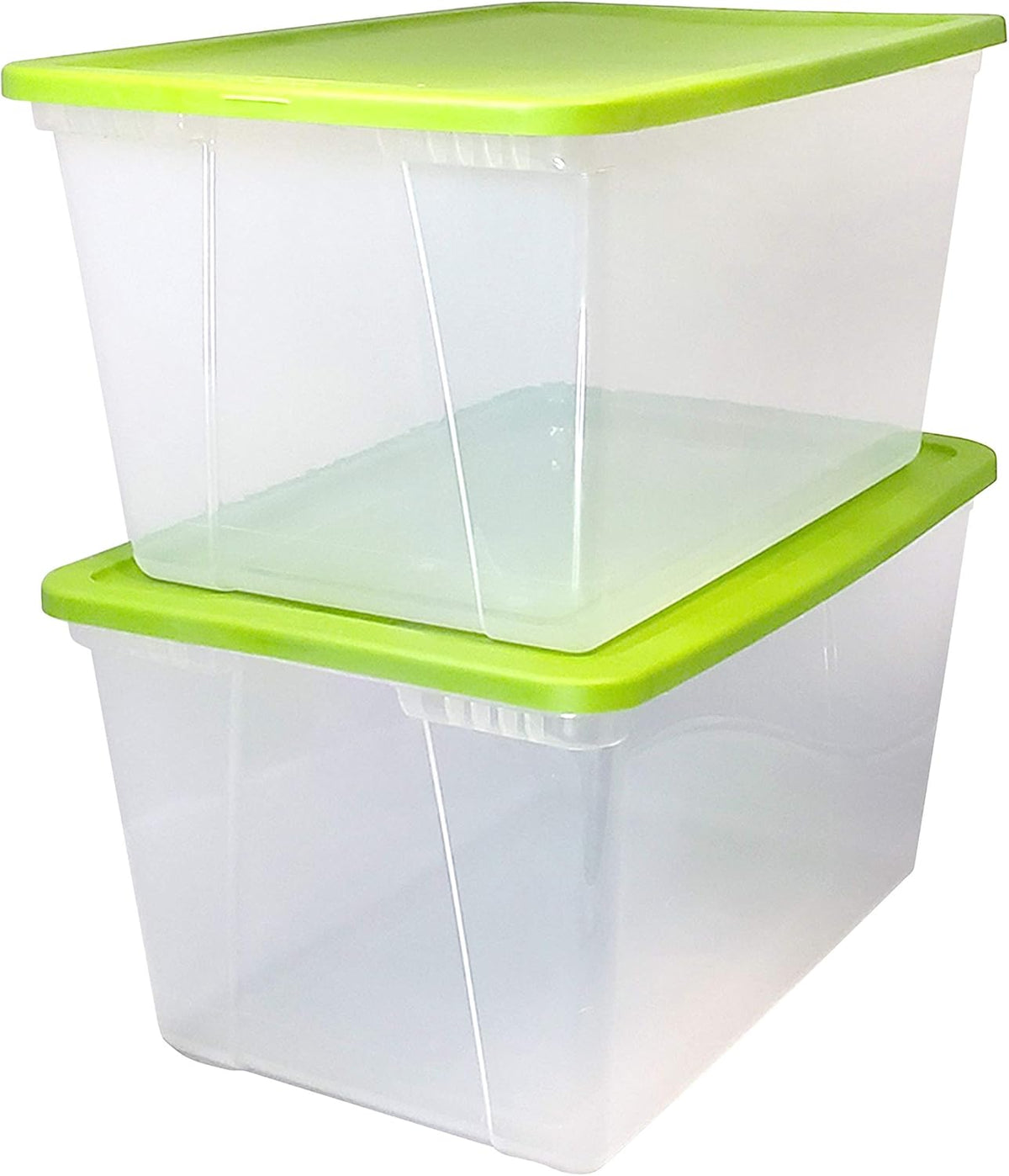 Clear Storage Bin with Lid, 56 Quart, White, 2 Count O428