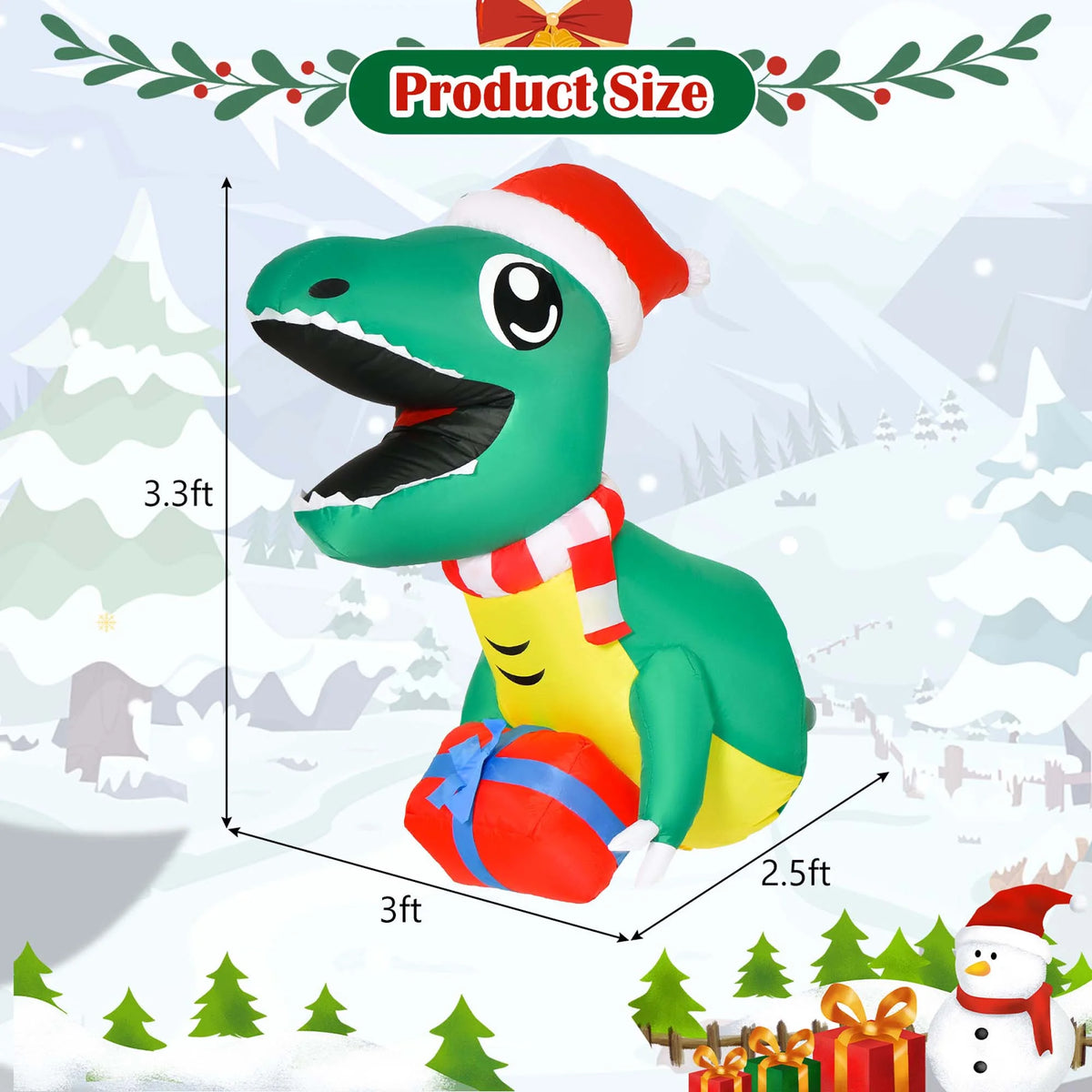 Christmas Inflatable Dinosaur Hanging Window Decoration A610084
