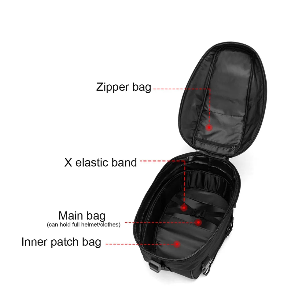 Motorcycle Tail Bag 30L-40L Waterproof Rear Seat Bag L6613