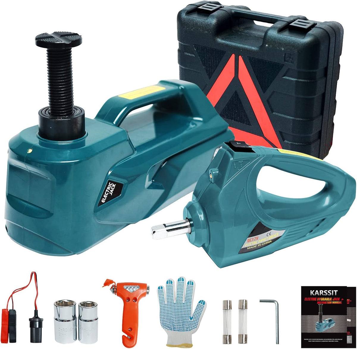 5 ton Electric Car Jack with Impact Wrench 12V Hydraulic Car Jack F6483