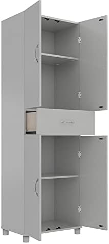 Dove Gray Storage Cabinet with Drawer M6037