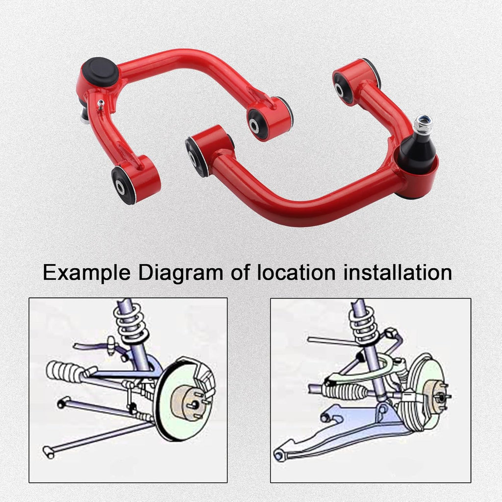Front Upper Control Arms for 2005-2022 Tacoma, 2-4" Lift, Adjustable (Red) M470