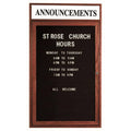 1-Door Enclosed Changeable Letter Board with Header - Cherry P799843