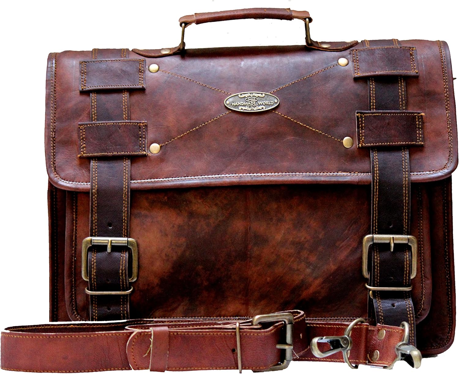 Vintage Brown Leather Laptop Messenger Bag (11 X 15) A97333