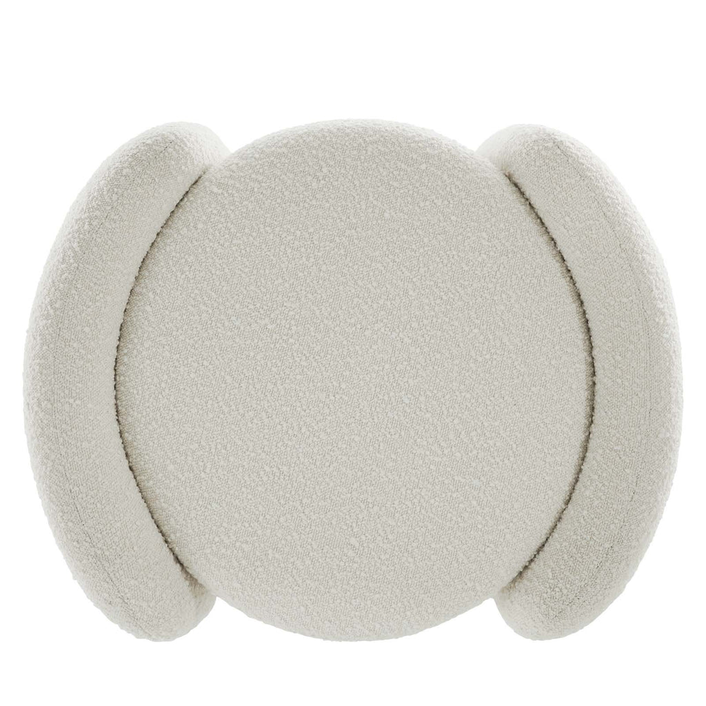 Ivory White Fabric Ottoman Accent Chair O66888