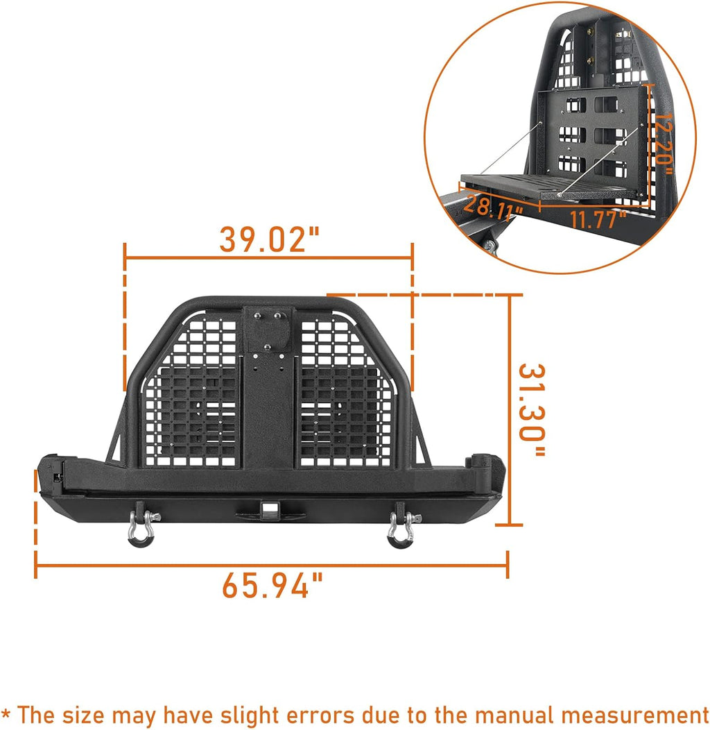 Rear Bumper with Swing Out Tire Carrier and Foldable Table Textured Black Steel E41675