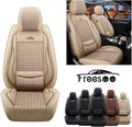 Black Red 9 Leather Car Seat Covers Full Set Q701943