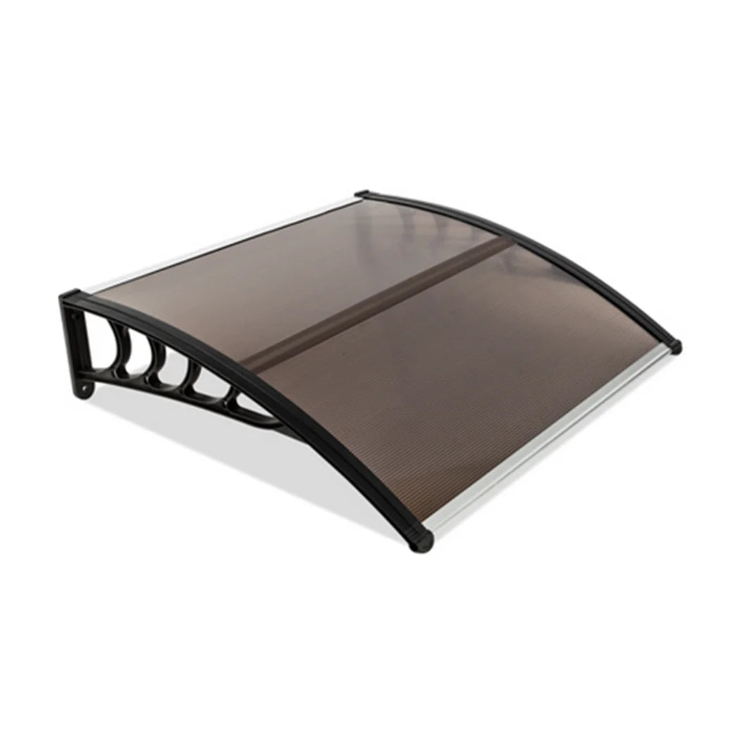 40"x40" Polycarbonate Door Canopy with Brown Board & Black Holder E4838