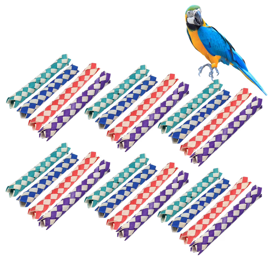 24pcs Chinese Bamboo Finger Trap, Birds Parrots Chew Toy, DIY Toy O6053