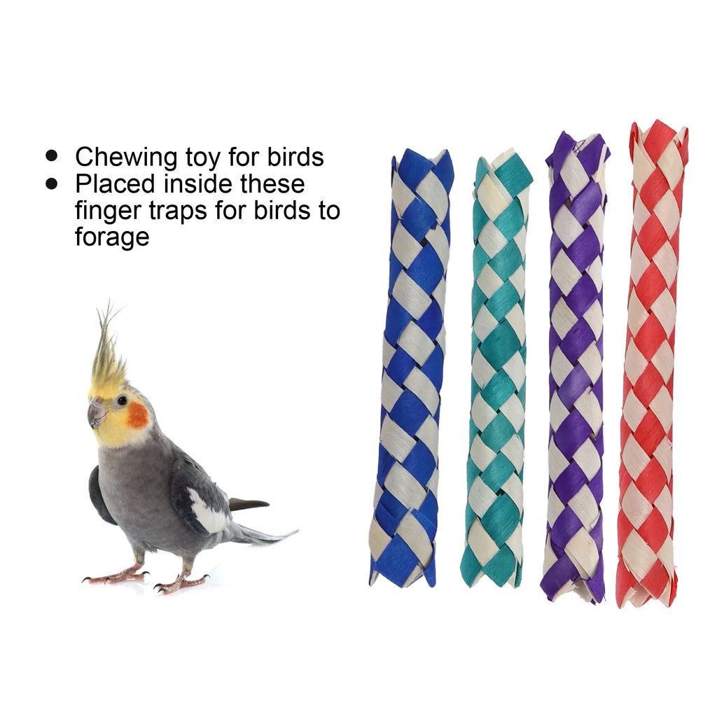 24pcs Chinese Bamboo Finger Trap, Birds Parrots Chew Toy, DIY Toy O6053