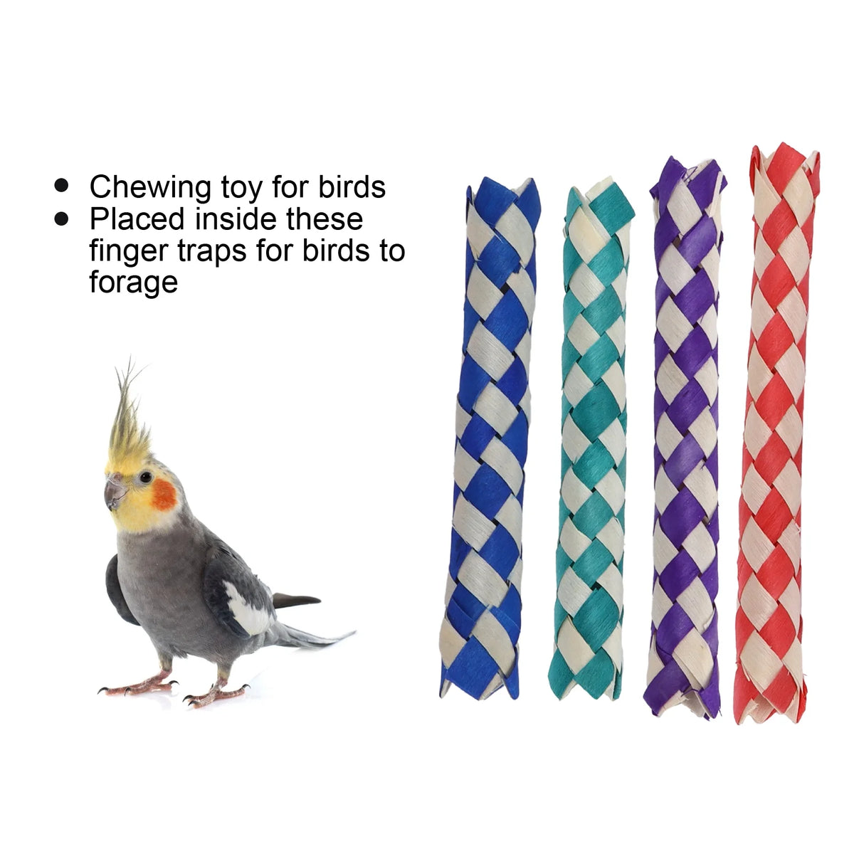 24pcs Chinese Bamboo Finger Trap, Birds Parrots Chew Toy, DIY Toy O6053