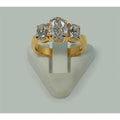 18K Yellow Gold Oval Diamond Three Stone Engagement Ring P342612