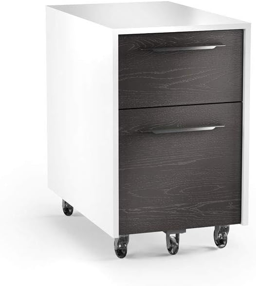 White/Charcoal Stained Ash Mobile File Pedestal Cabinet H96915