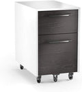 White/Charcoal Stained Ash Mobile File Pedestal Cabinet H96915