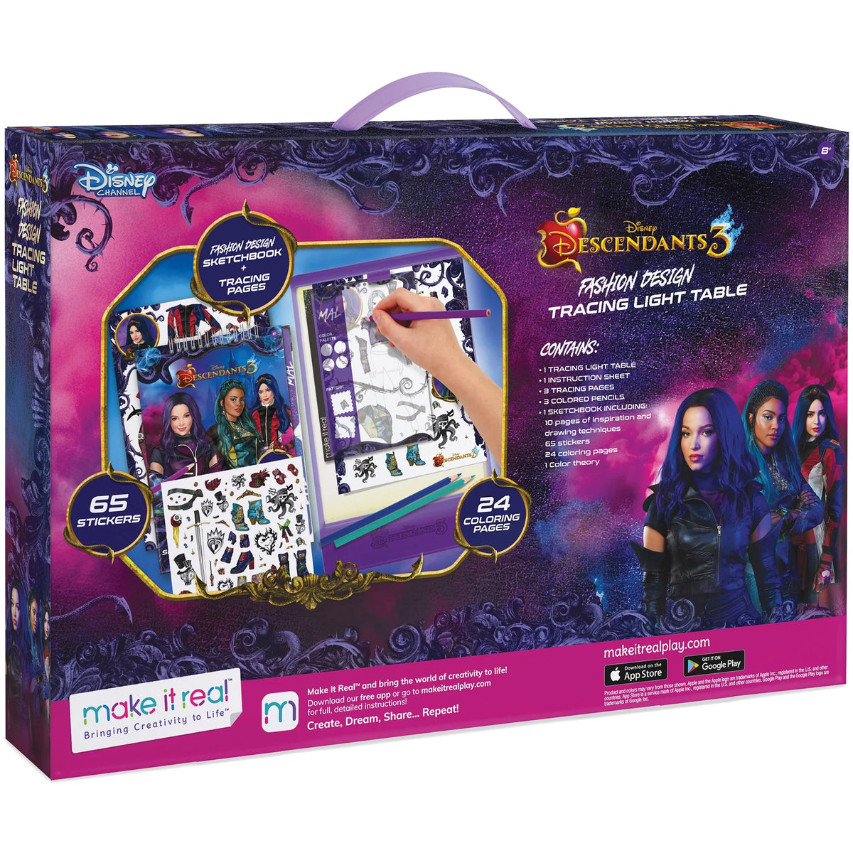 9 Piece Fashion Design Coloring & Tracing Light Table Set W2950