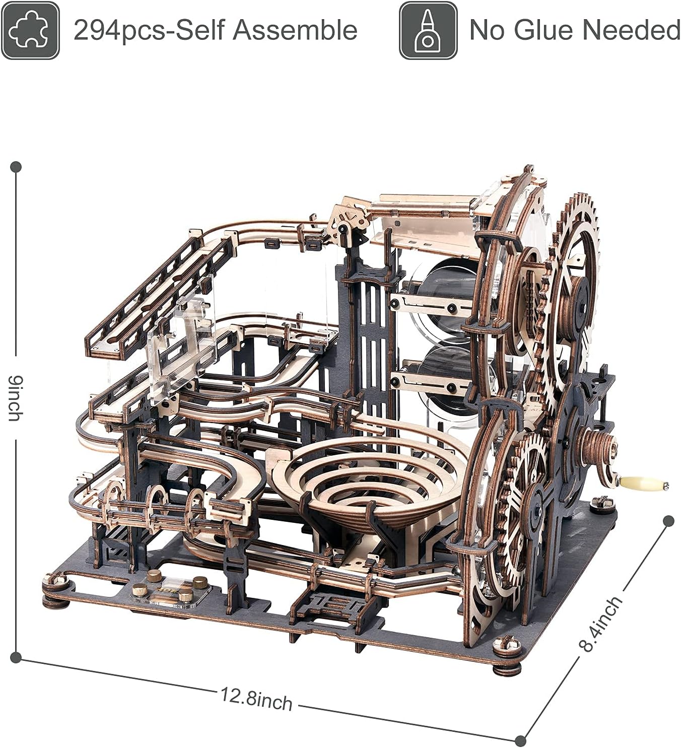 3D Wooden Puzzles Marble Run Chain Model Mechanical Building Kit G311