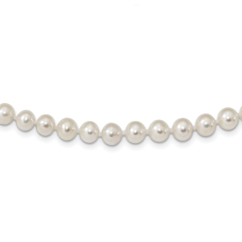 Sterling Silver Rhodium-plated White Freshwater Cultured Pearl Necklace P8503