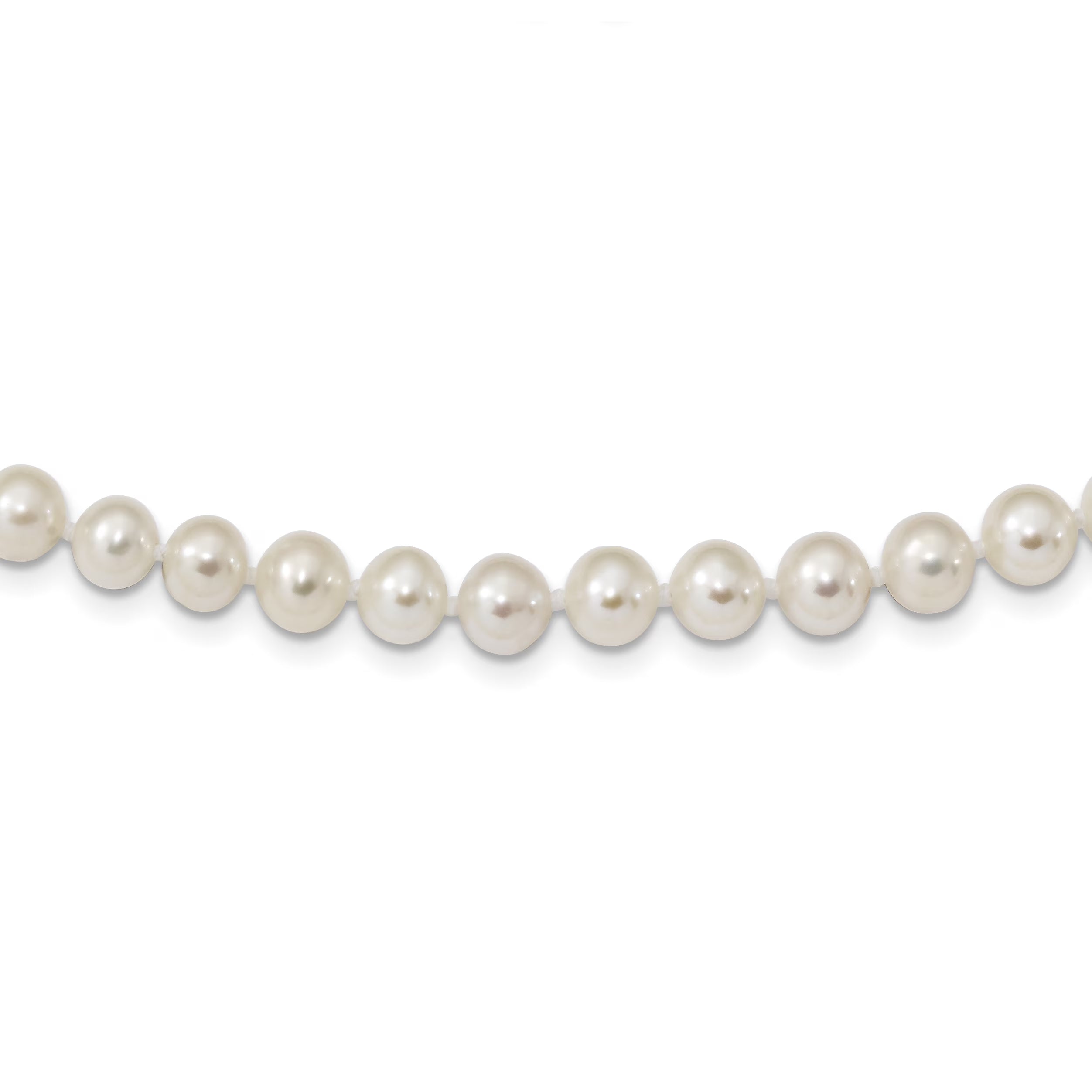 Sterling Silver Rhodium-plated White Freshwater Cultured Pearl Necklace P8503