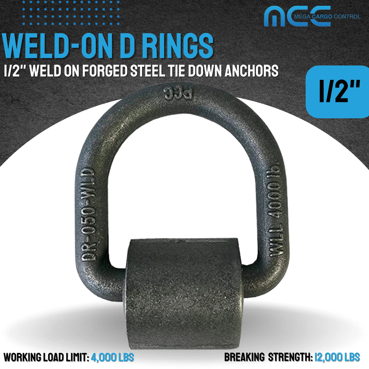 10 Pack Heavy Duty 1/2" Weld-On D Ring for Flatbed Truck Trailer Tie Down Z28527