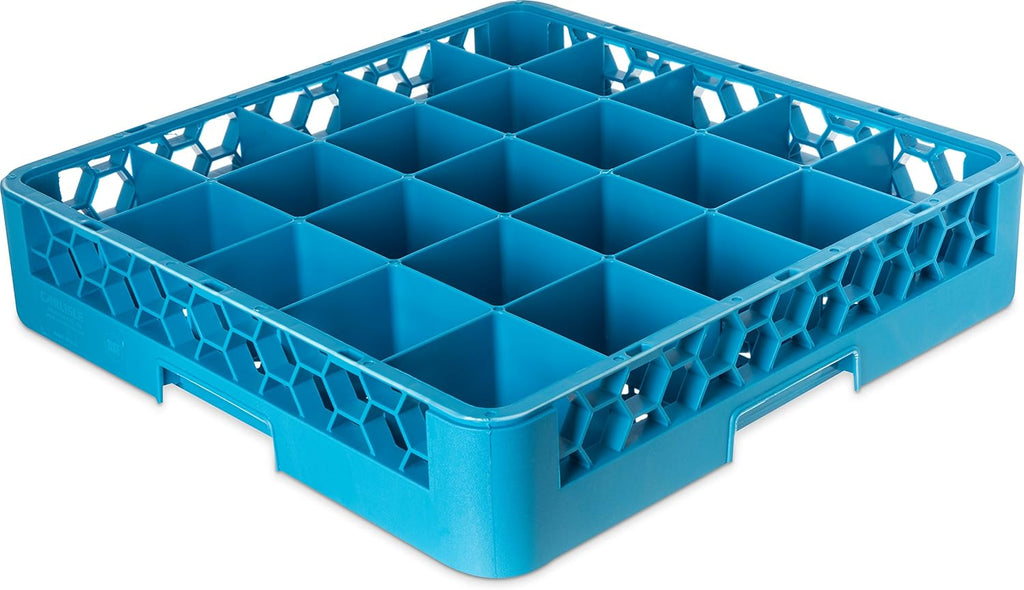 16 Compartment Glass Rack with 2 Extenders, Carlisle Blue, Pack of 2 L65127