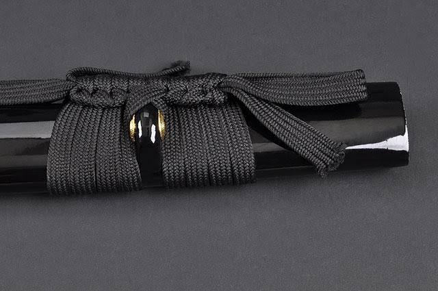 Aluminium Alloy Unsharpened Full Tang Katana with Black Scabbard W8073