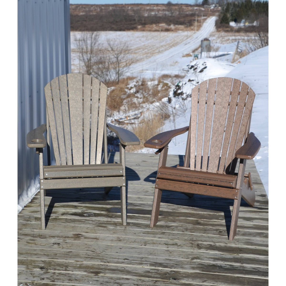 Speckled Maple/Brown Folding Adirondack Chair B3971