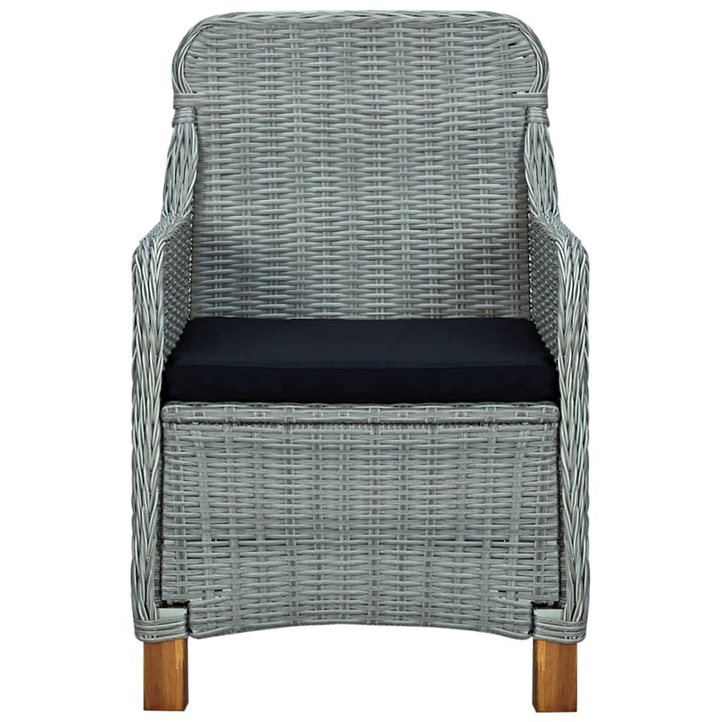 Light Gray Poly Rattan Garden Chairs with Cushions 2 pcs T197041