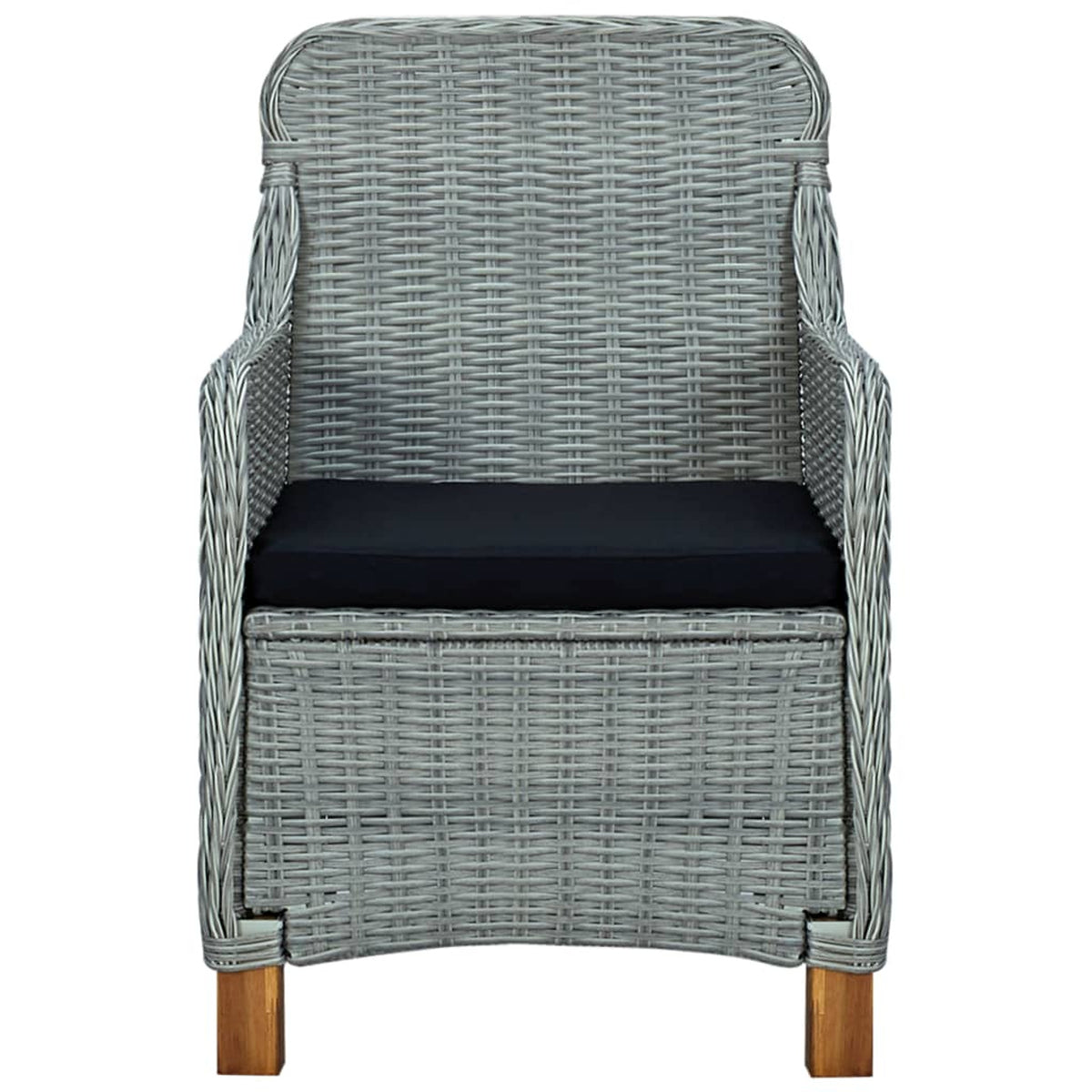 Light Gray Poly Rattan Garden Chairs with Cushions 2 pcs T197041