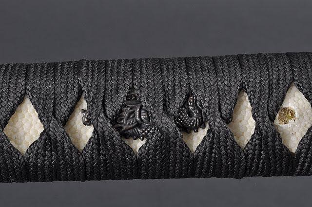 Aluminium Alloy Unsharpened Full Tang Katana with Black Scabbard W8073