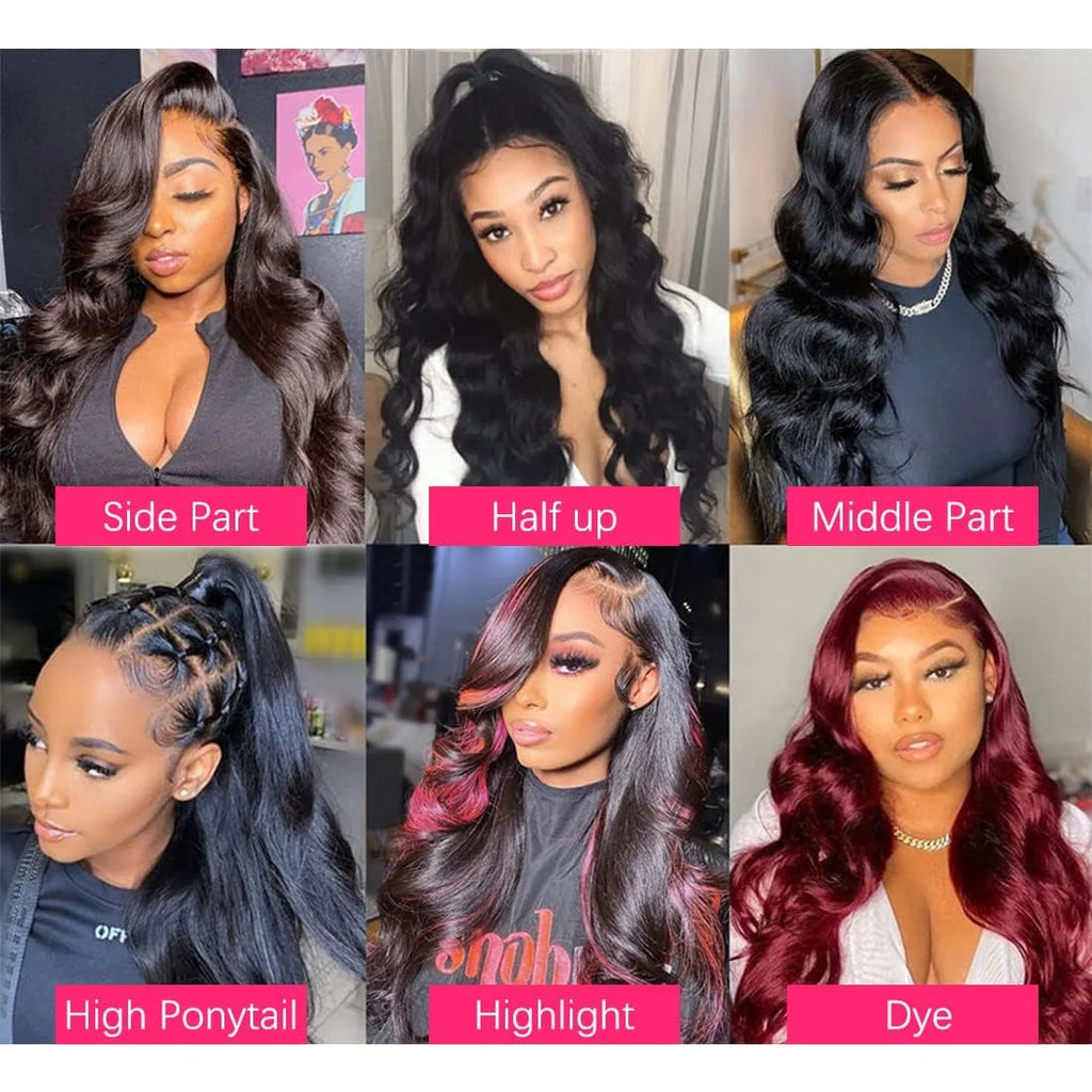 13×4 HD Front Lace Body Wave Human Hair Wig 180% Density Natural Color 26 inch I36008