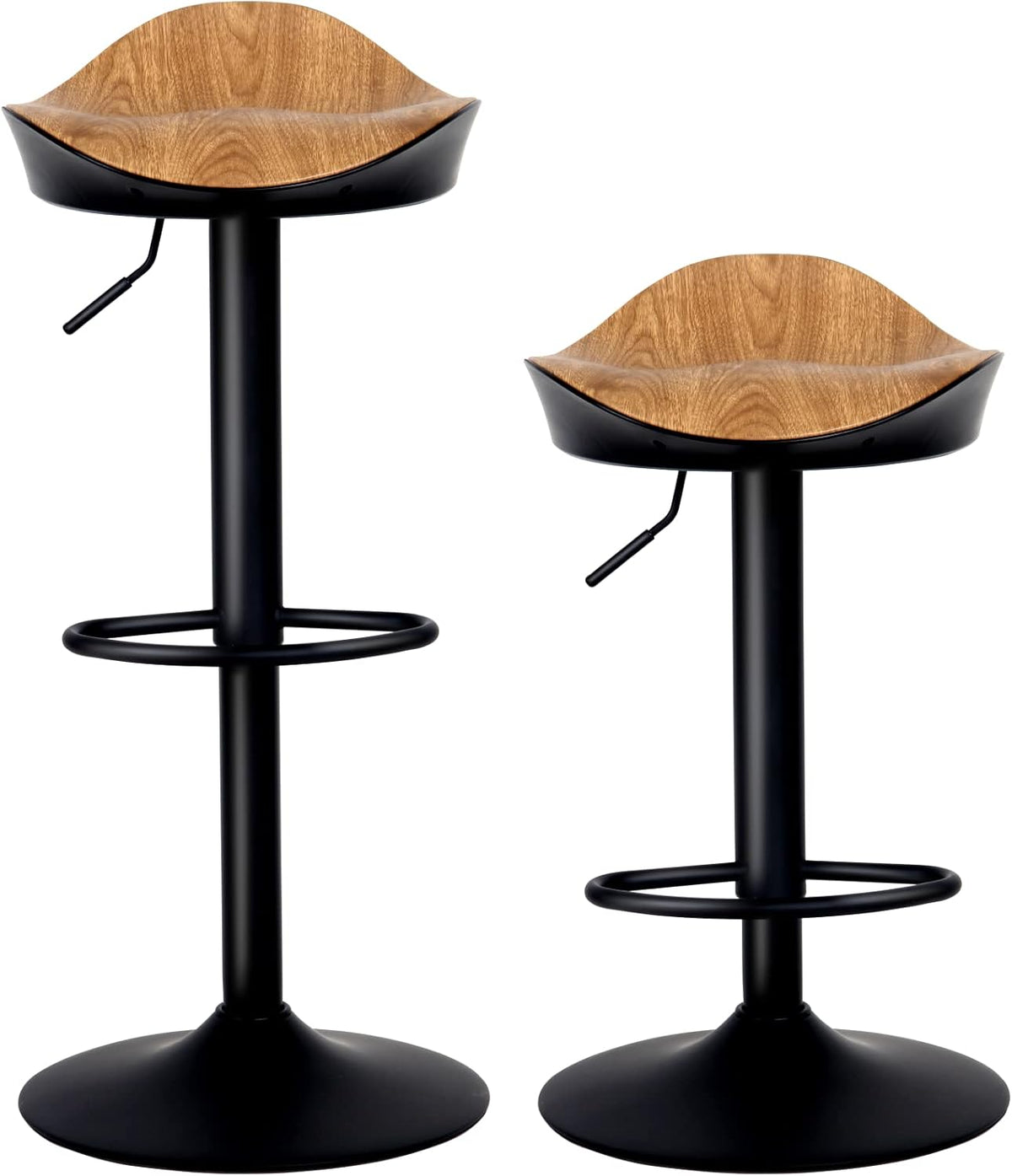 Black 360° Swivel Adjustable Metal Bar Stools Set of 2 T939645