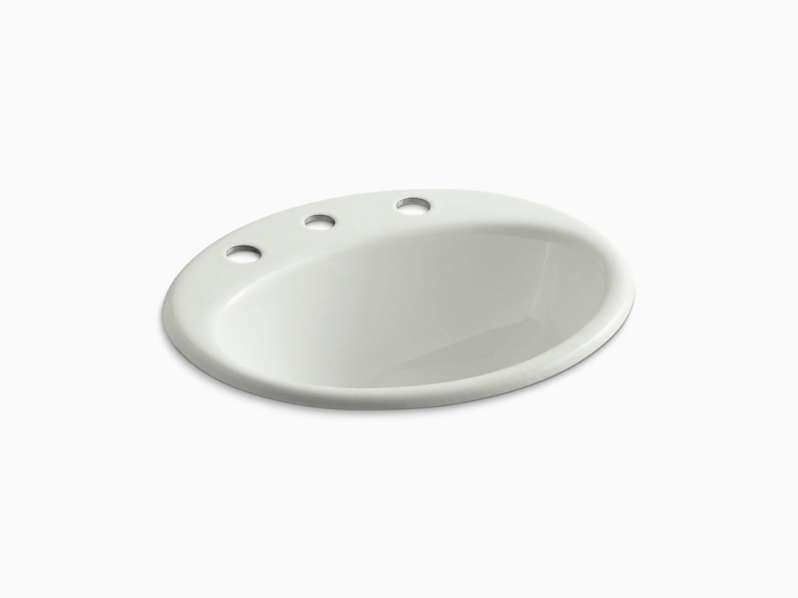 Farmington Drop-In Bathroom Sink with 8 In. Widespread Faucet Holes, Dune R40276