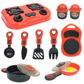 Pretend Play Kitchen Set with Cooktop, Pans, Play Food, Cooking Utensils X479