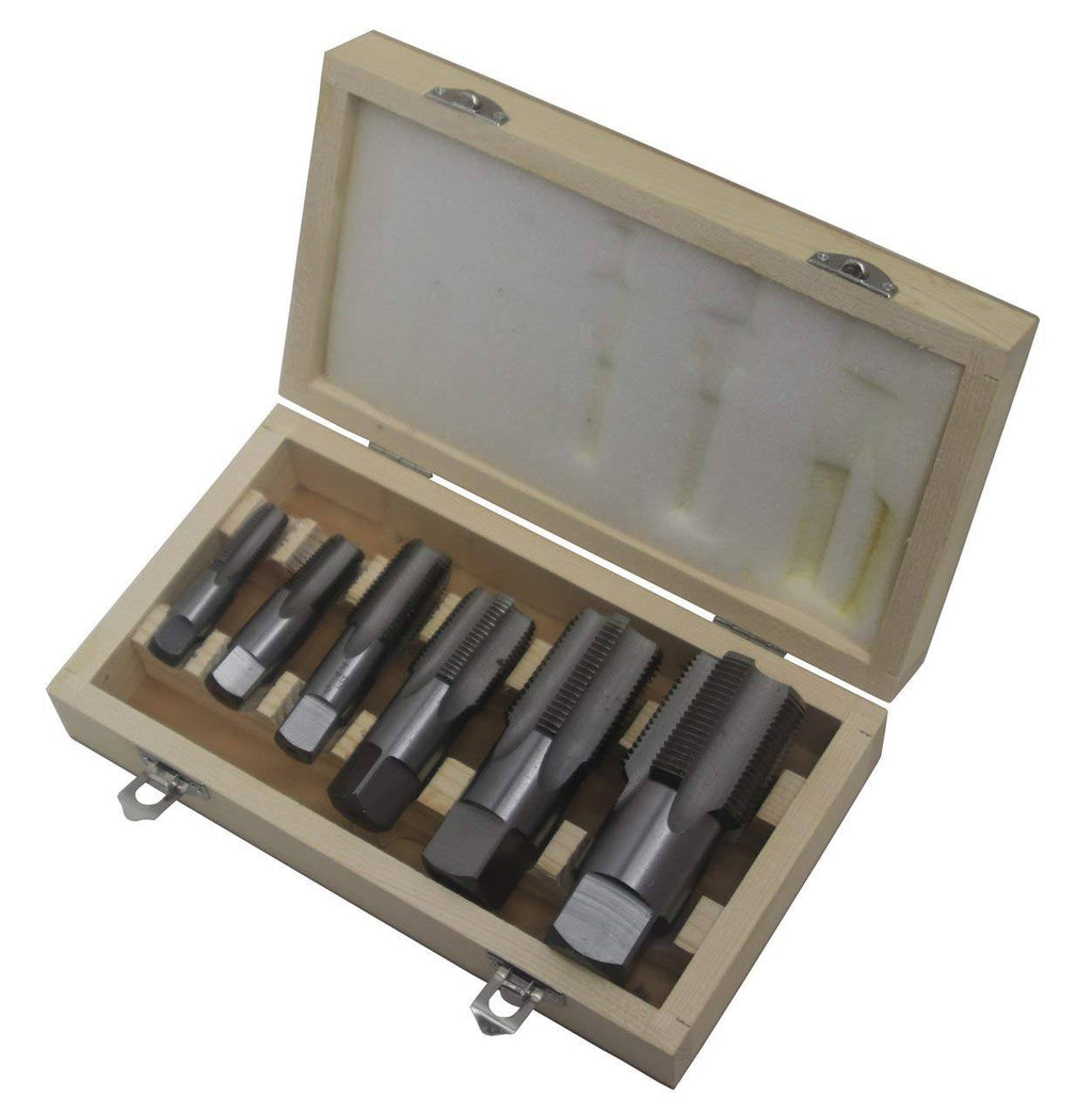 6 Piece High Speed Steel NPT Pipe Tap Set in Wooden L58904