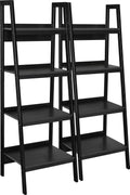 4 Shelf Ladder Bookcase, Black C817