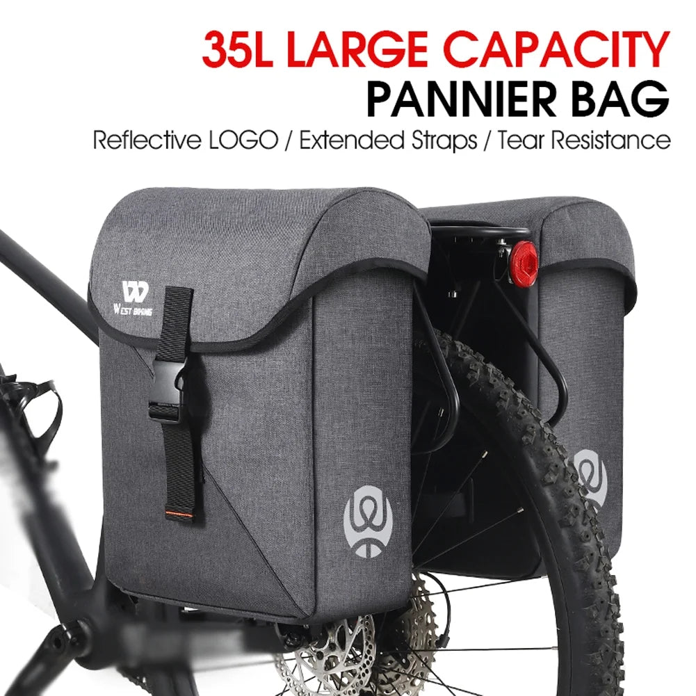 Bike Rear Seats Bag 35L Double Luggage Carriers Y16962