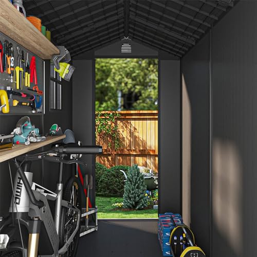 Beige 5 x 3 FT Outdoor Resin Storage Shed with Lockable Doors and Adjustable Shelves D962939