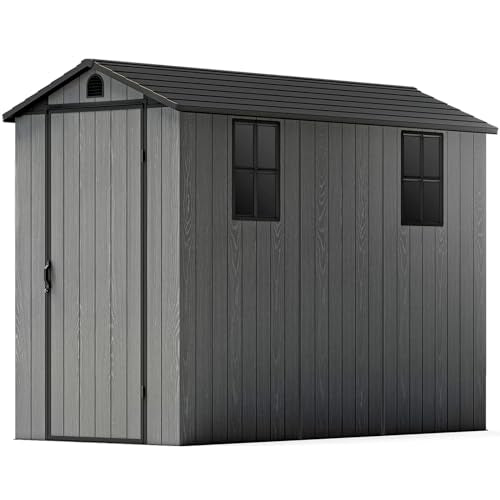 Beige 5 x 3 FT Outdoor Resin Storage Shed with Lockable Doors and Adjustable Shelves D962939